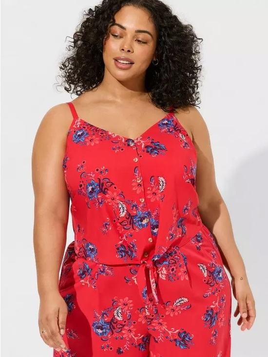 torrid Tops - Torrid Challis Tie Front Crop NWT